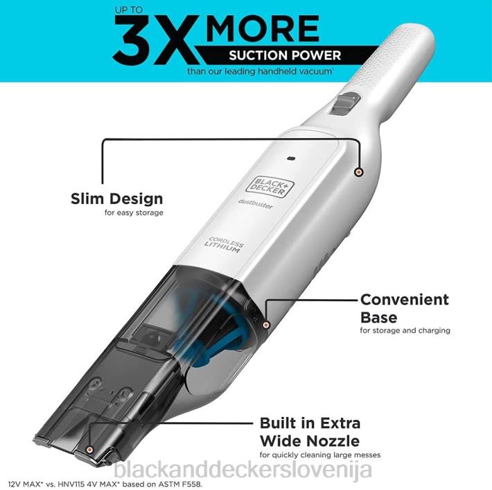 BLACK+DECKER 12 V ročni brezžični sesalnik za prah AdvancedClean z osnovnim polnilnikom 8B2Z25 čiščenje - Image 8