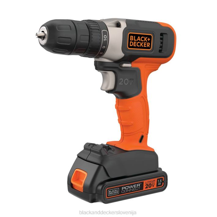 BLACK+DECKER 20 V max brezžično 3/8 v kompletu vijačnika (1) litij-ionska baterija s polnilnikom 8B2Z520 orodja - Image 2