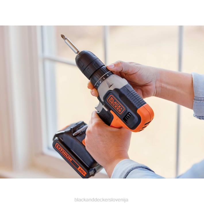 BLACK+DECKER 20 V max brezžično 3/8 v kompletu vijačnika (1) litij-ionska baterija s polnilnikom 8B2Z520 orodja - Image 5