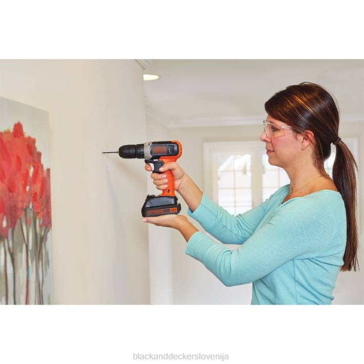 BLACK+DECKER 20 V max brezžično 3/8 v kompletu vijačnika (1) litij-ionska baterija s polnilnikom 8B2Z520 orodja - Image 1