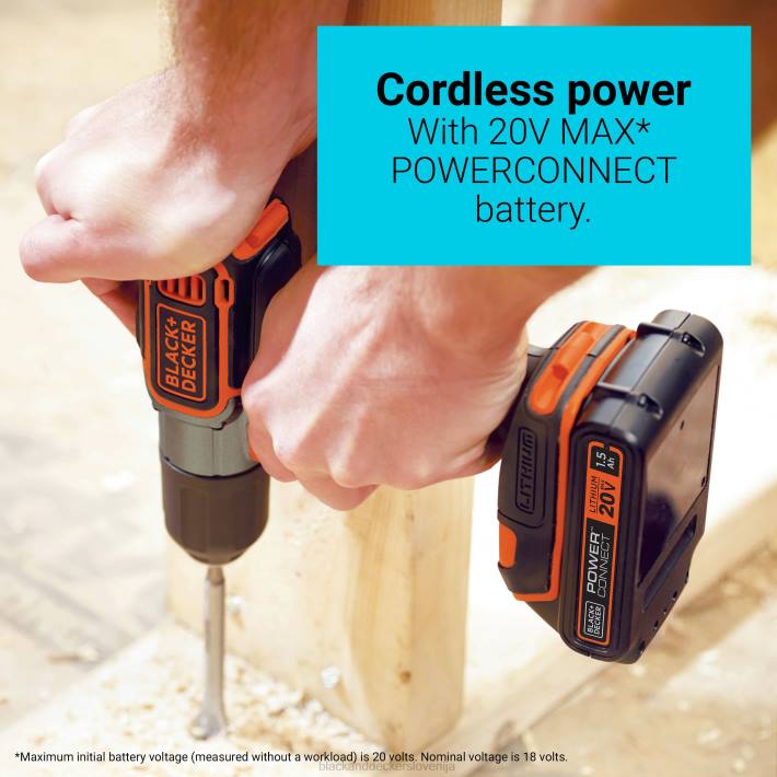 BLACK+DECKER 20 V max powerconnect 3/8 in. akumulatorski vrtalni vijačnik s kompletom za samodejno zaznavanje 8B2Z590 orodja - Image 15