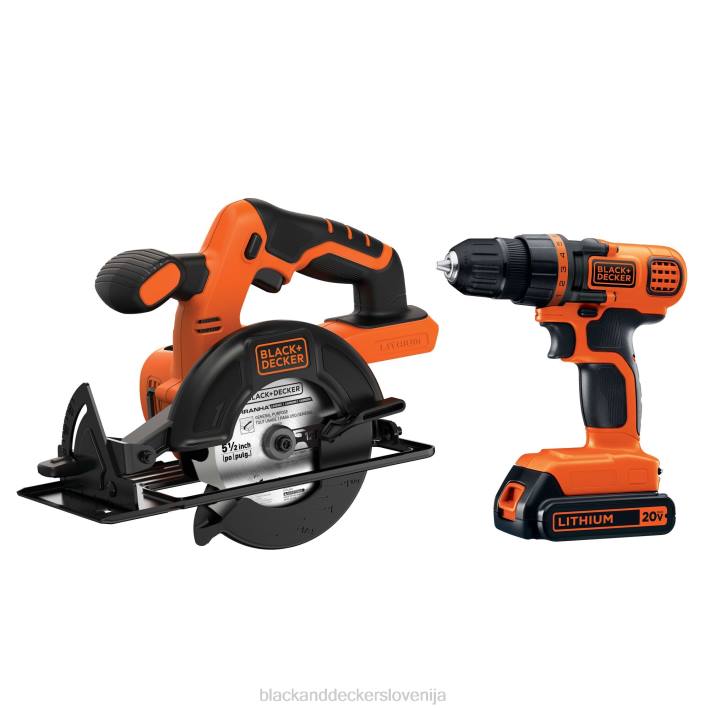 BLACK+DECKER 20 V max powerconnect akumulatorski kombinirani komplet za krožno žago vrtalnik/vijačnik 8B2Z541 orodja - Image 1