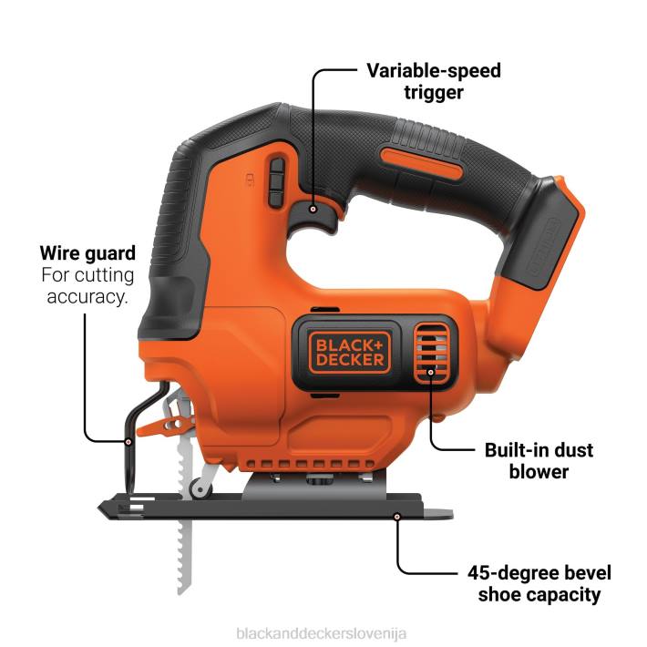 BLACK+DECKER 20 V max powerconnect brezžična vbodna žaga (samo orodje) 8B2Z659 orodja - Image 5