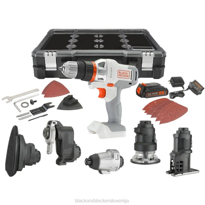 BLACK+DECKER 20v max matrix brezžični kombinirani komplet 6 orodij belo in oranžno 8B2Z528 orodja - Image 2