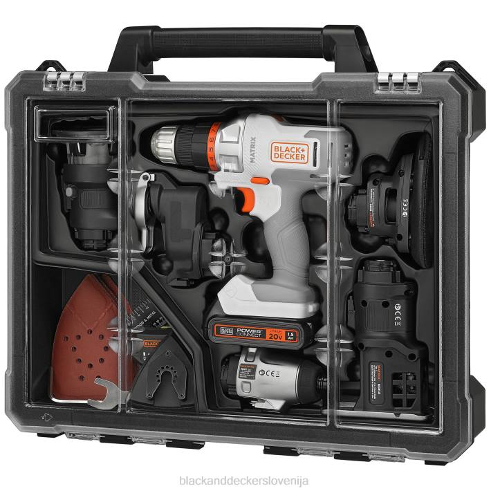 BLACK+DECKER 20v max matrix brezžični kombinirani komplet 6 orodij belo in oranžno 8B2Z528 orodja - Image 18