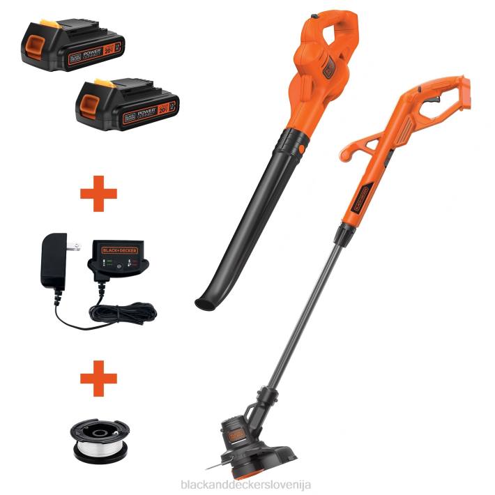 BLACK+DECKER 20v max powerconnect 10 in. 2v1 kombinirani komplet za brezžično striženje z vrvico/pometalo robov 8B2Z435 na prostem - Image 4