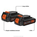 BLACK+DECKER 20v max powerconnect 1,5ah litij-ionska baterija 2 pak 8B2Z720 orodja - Image 3