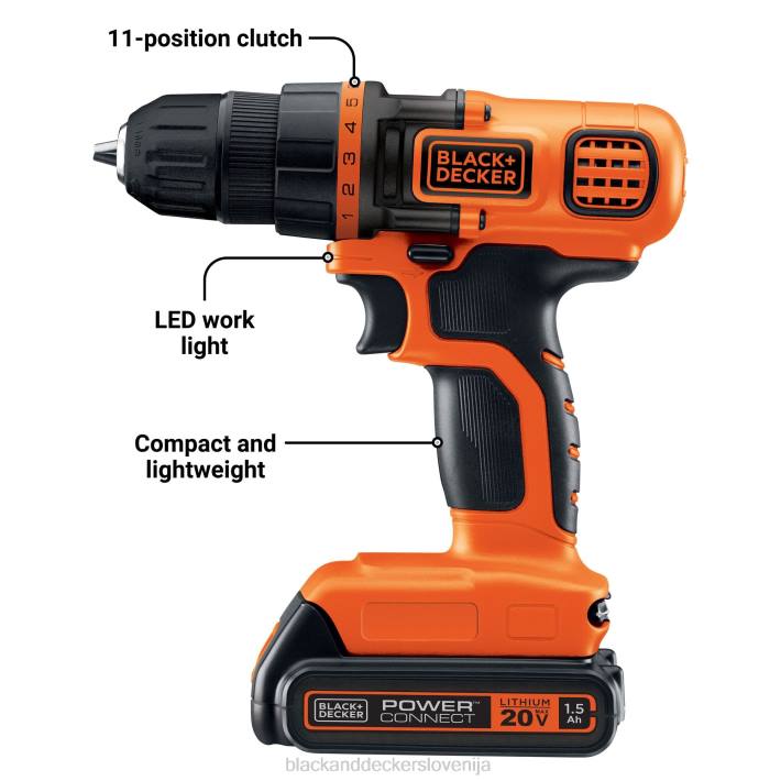 BLACK+DECKER 20v max powerconnect akumulatorski vrtalni vijačnik 44 kos. projektni komplet za dom 8B2Z549 orodja - Image 3