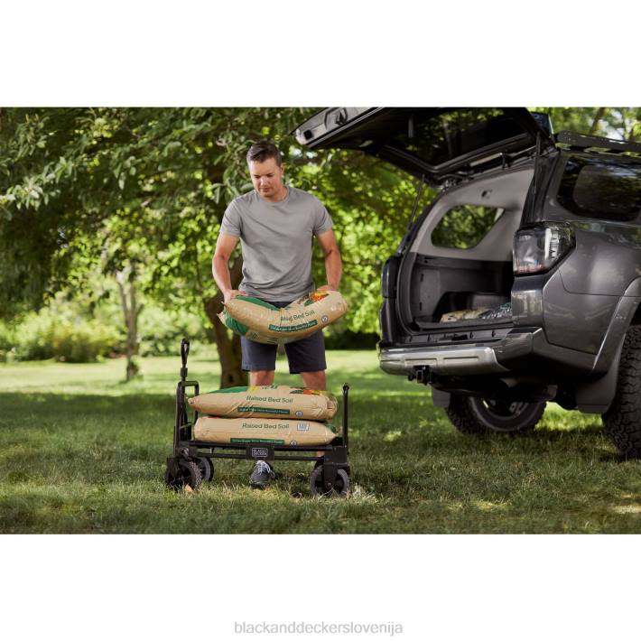 BLACK+DECKER 3 v 1 zložljiv voziček za shranjevanje, ročni voziček, ki nosi do 150 lbs. Črna 8B2Z133 dom in življenjski slog - Image 10