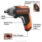 BLACK+DECKER 4v max akumulatorski vijačnik z 1-palčnimi nastavki za izvijač 8B2Z567 orodja - Image 3