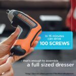 BLACK+DECKER 4v max akumulatorski vijačnik z 1-palčnimi nastavki za izvijač 8B2Z567 orodja - Image 4