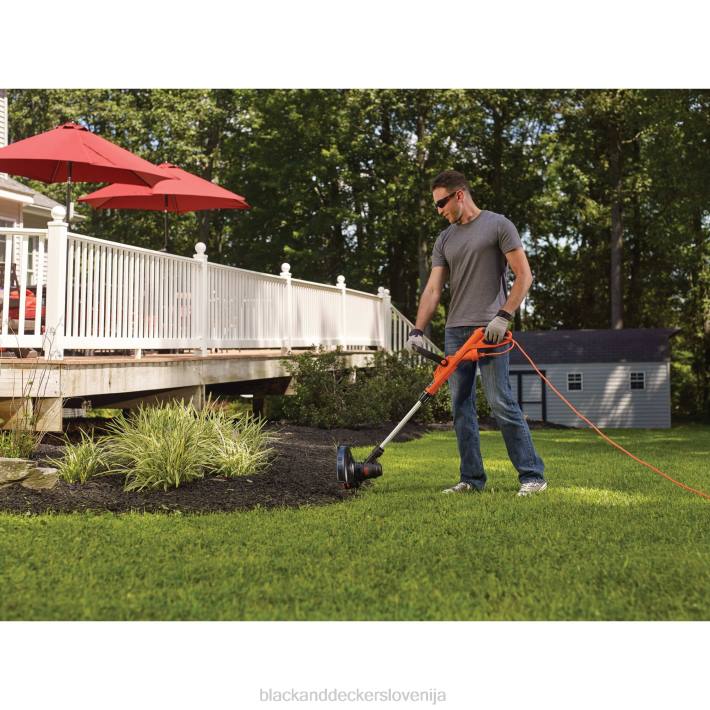 BLACK+DECKER 5,0 amperov 13" trimer z vrvico/robilnik 8B2Z490 na prostem - Image 4