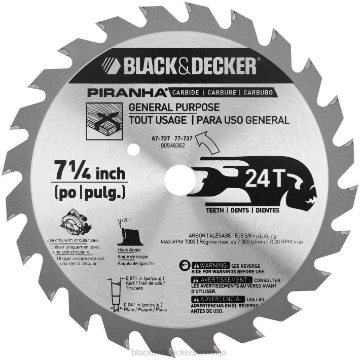 BLACK+DECKER 7-1/4 bulk piranha 24t žagin list 8B2Z666 orodja - Image 2