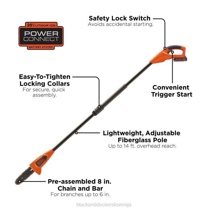 BLACK+DECKER 8-palčna akumulatorska žaga z največjo napetostjo 20 V 8B2Z395 na prostem - Image 8