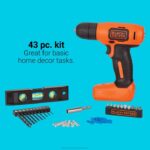 BLACK+DECKER 8v max akumulatorski vrtalnik 43 kos. projektni komplet za dekoracijo doma 8B2Z557 orodja - Image 6