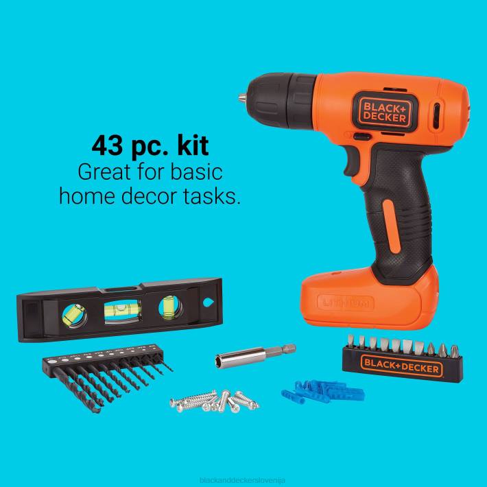 BLACK+DECKER 8v max akumulatorski vrtalnik 43 kos. projektni komplet za dekoracijo doma 8B2Z557 orodja - Image 6