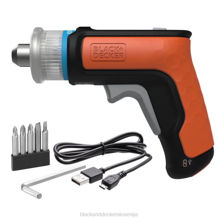 BLACK+DECKER Akumulatorski vijačnik 4v max, imbus L-oblika 2-palčni izbrani nastavki 8B2Z568 orodja - Image 1