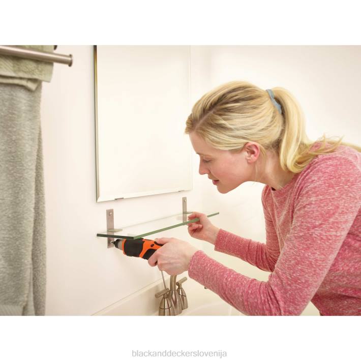 BLACK+DECKER Akumulatorski vijačnik 4v max s kompletom za obešanje slik 8B2Z564 orodja - Image 15