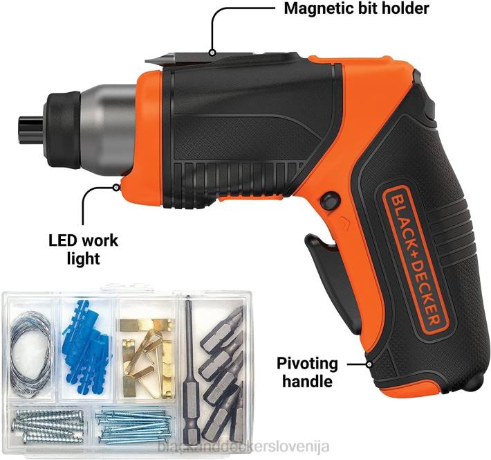 BLACK+DECKER Akumulatorski vijačnik 4v max s kompletom za obešanje slik 8B2Z564 orodja - Image 10