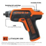 BLACK+DECKER Akumulatorski vijačnik 4v max s prostorom za nastavke 8B2Z560 orodja - Image 9