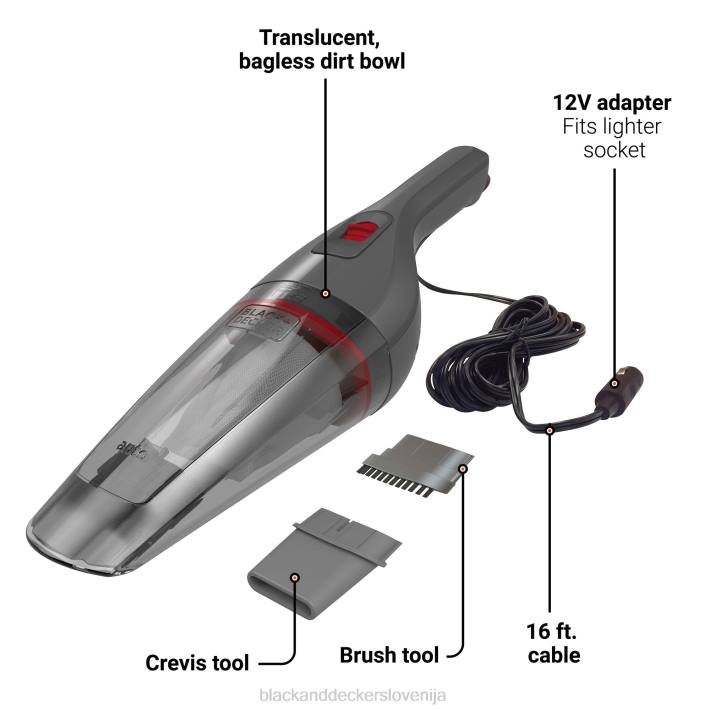 BLACK+DECKER dustbuster 12v max dc quickclean car ročni sesalnik siv 8B2Z51 čiščenje - Image 7