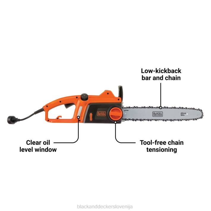 BLACK+DECKER električna motorna žaga 16-palčna 12-amp 8B2Z393 na prostem - Image 4