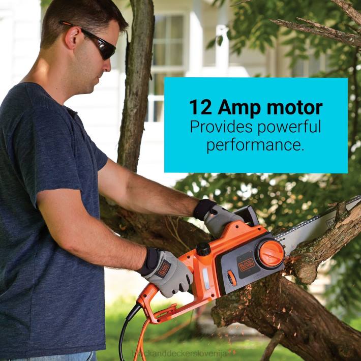 BLACK+DECKER električna motorna žaga 16-palčna 12-amp 8B2Z393 na prostem - Image 8