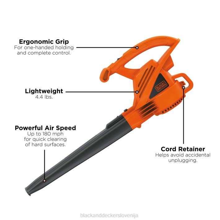 BLACK+DECKER električni puhalnik listja 7 amperov 8B2Z444 na prostem - Image 3