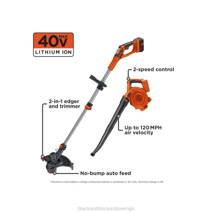 BLACK+DECKER Kombinacija obrezovalnika/obrezovalnika robov in pometala z največjo napetostjo 40 V 8B2Z440 na prostem - Image 4
