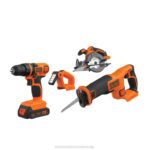 BLACK+DECKER Kombinirani komplet električnih orodij z največ 20 V Komplet brezžičnega električnega orodja s 4 orodji z 2 baterijama in polnilnikom 8B2Z544 orodja - Image 5