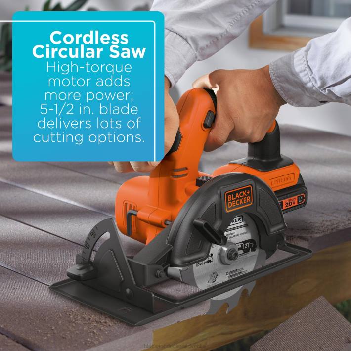 BLACK+DECKER Kombinirani komplet električnih orodij z največ 20 V Komplet brezžičnega električnega orodja s 4 orodji z 2 baterijama in polnilnikom 8B2Z544 orodja - Image 7