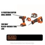 BLACK+DECKER Kombinirani komplet električnih orodij z največ 20 V Komplet brezžičnega električnega orodja s 4 orodji z 2 baterijama in polnilnikom 8B2Z544 orodja - Image 10