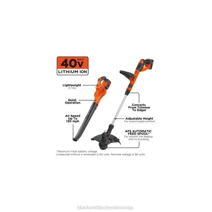 BLACK+DECKER Kombinirani komplet za prirezovanje/pometanje z litijevimi vrvicami največ 40 V 8B2Z441 na prostem - Image 5