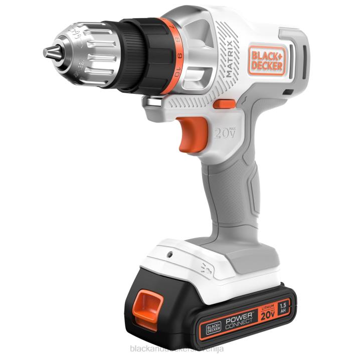 BLACK+DECKER Komplet akumulatorskih vrtalnih vijačnikov 20v max matrix bel 8B2Z585 orodja - Image 2