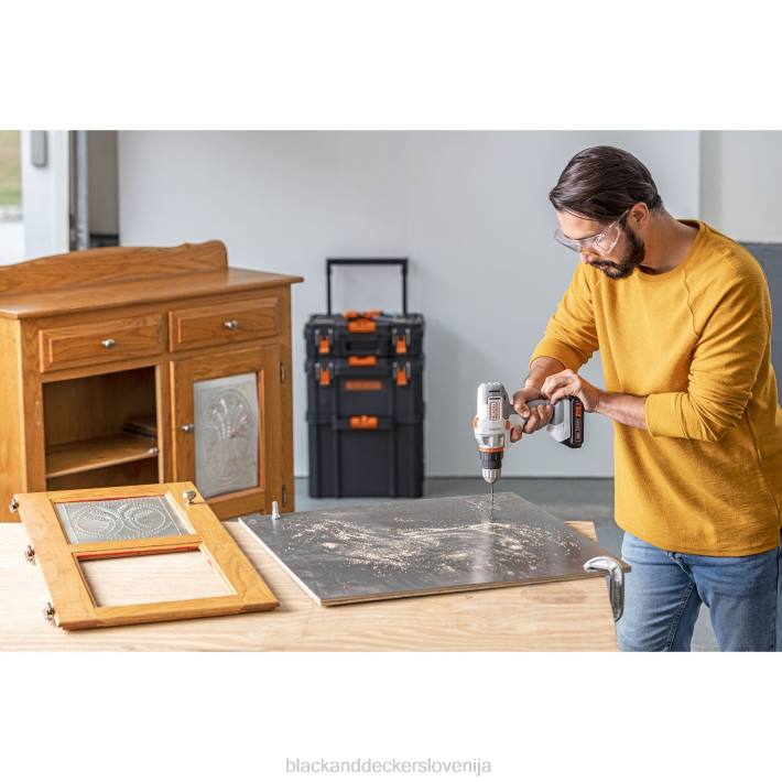 BLACK+DECKER Komplet akumulatorskih vrtalnih vijačnikov 20v max matrix bel 8B2Z585 orodja - Image 14