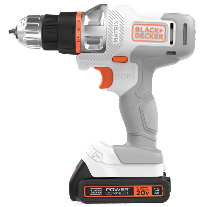 BLACK+DECKER Komplet akumulatorskih vrtalnih vijačnikov 20v max matrix bel 8B2Z585 orodja - Image 5