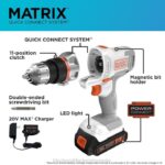 BLACK+DECKER Komplet akumulatorskih vrtalnih vijačnikov 20v max matrix bel 8B2Z585 orodja - Image 7