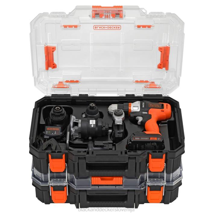 BLACK+DECKER Komplet električnega orodja matrix 20v max vključuje akumulatorski vrtalnik z 12 nastavki in kovček za shranjevanje 8B2Z530 orodja - Image 2