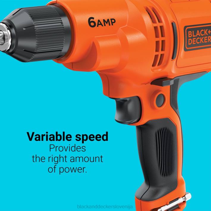 BLACK+DECKER Komplet električnih vrtalnih vijačnikov 3/8 in. 6,0 amp žični 8B2Z570 orodja - Image 5