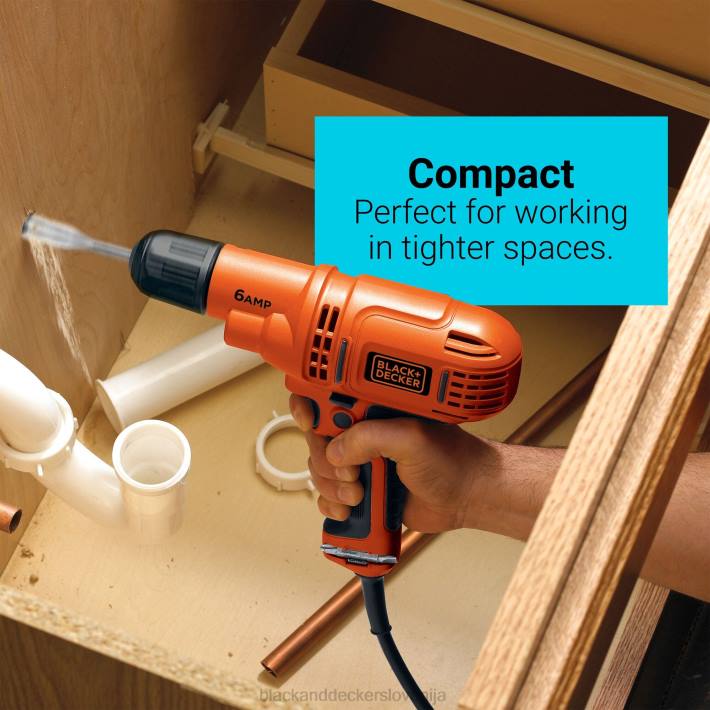 BLACK+DECKER Komplet električnih vrtalnih vijačnikov 3/8 in. 6,0 amp žični 8B2Z570 orodja - Image 8