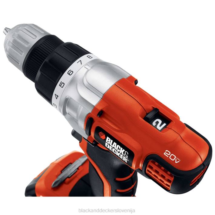 BLACK+DECKER Litijev 2-hitrostni vrtalnik/vijačnik z največjo napetostjo 20 V s hitrim polnilnikom za shranjevanje 8B2Z591 orodja - Image 11