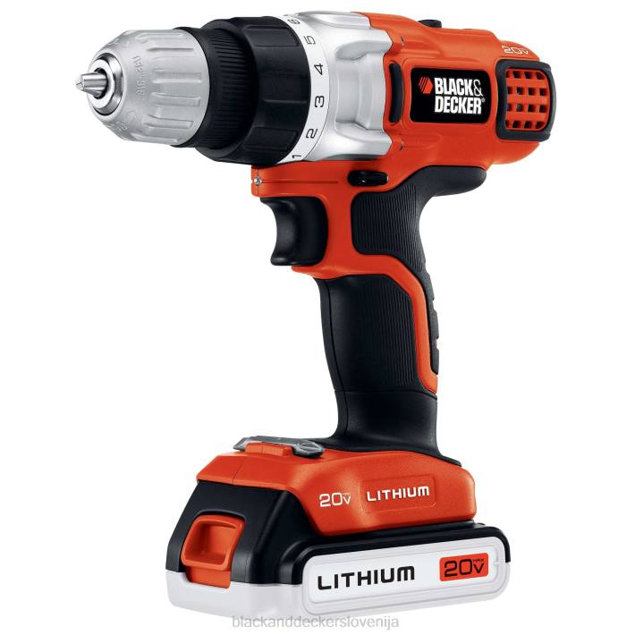 BLACK+DECKER Litijev 2-hitrostni vrtalnik/vijačnik z največjo napetostjo 20 V s hitrim polnilnikom za shranjevanje 8B2Z591 orodja - Image 7