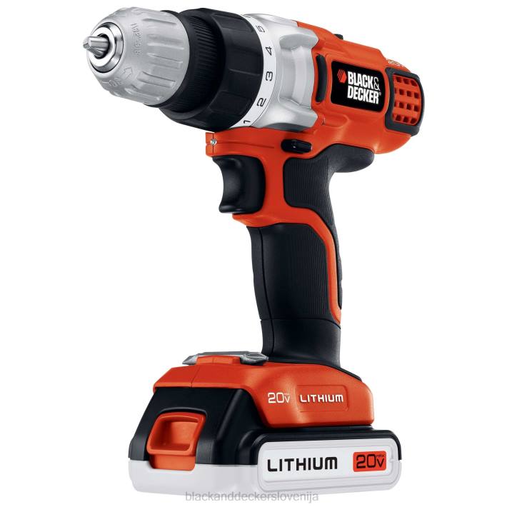 BLACK+DECKER Litijev 2-hitrostni vrtalnik/vijačnik z največjo napetostjo 20 V s hitrim polnilnikom za shranjevanje 8B2Z591 orodja - Image 8