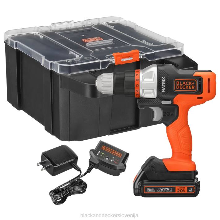 BLACK+DECKER matrix 20v max vrtalni komplet s kovčkom za shranjevanje 8B2Z582 orodja - Image 1