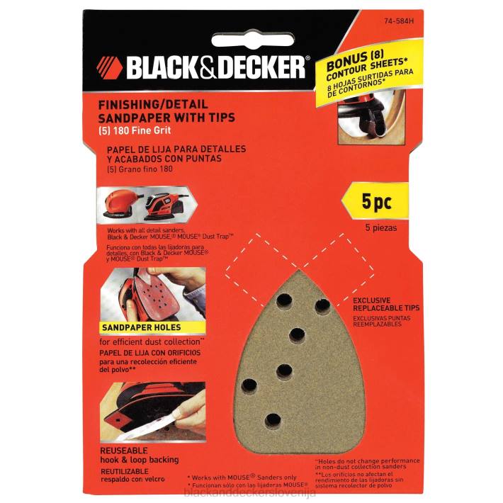 BLACK+DECKER mouse drobnozrnat brusni papir za zbiranje prahu 5k 8B2Z642 orodja - Image 3