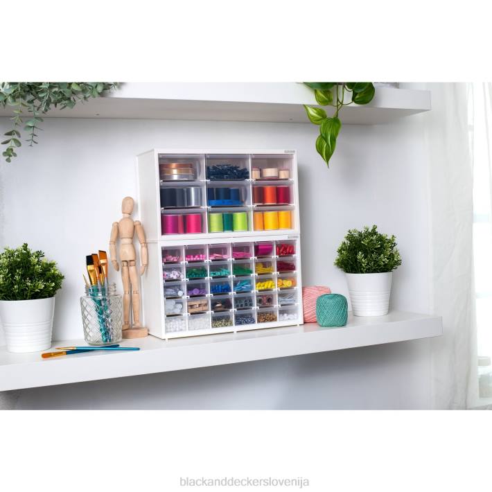 BLACK+DECKER organizator za shranjevanje majhen s 30 predali modularni sistem za shranjevanje, ki ga je enostavno zložiti 8B2Z124 dom in življenjski slog - Image 3