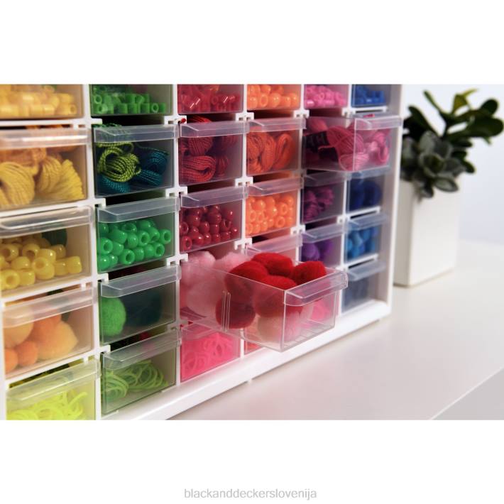 BLACK+DECKER organizator za shranjevanje majhen s 30 predali modularni sistem za shranjevanje, ki ga je enostavno zložiti 8B2Z124 dom in življenjski slog - Image 4
