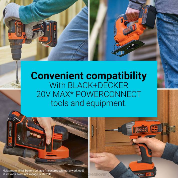 BLACK+DECKER Polnilnik litij-ionskih baterij 20v max powerconnect 1,5ah 8B2Z723 orodja - Image 3