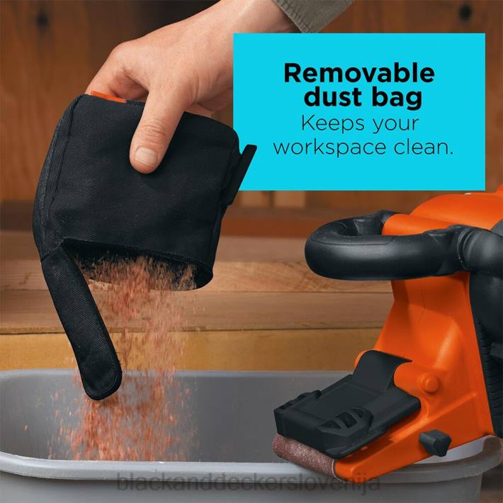 BLACK+DECKER tračni brusilnik z vrečko za prah 7-amp 3-palčni x 21-palčni 8B2Z645 orodja - Image 11