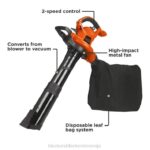 BLACK+DECKER puhalnik za listje in sesalnik za listje 3-v-1 12-amp 250-mph 400-cfm 8B2Z448 na prostem - Image 5